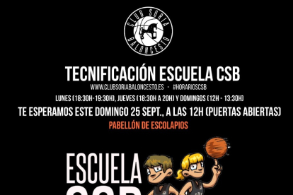 Cartel de la Escuela de Tecnificación del CSB.