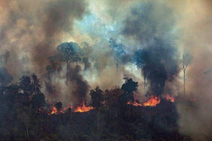 La Amazonía brasileña registró los meses de agosto y septiembre sus peores incendios en más de una década.-GREENPEACE