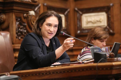 Ada Colau en el pleno municipal.-DANNY CAMINAL