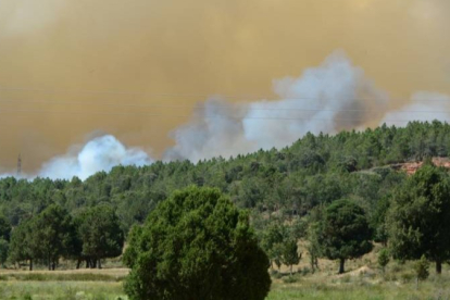 Imagen de archivo de un incendio forestal ocurrido en Soria.-HDS
