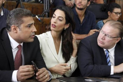 Amal Clooney, abogada defensora de uno de los periodistas, ayer.-REUTERS/ASMAA WAGUIH