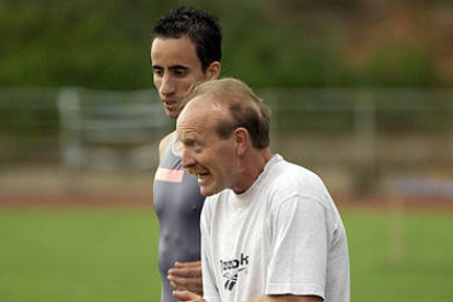 Manuel Olmedo y Enrique Pascual en un entrenamiento. / F. S.-