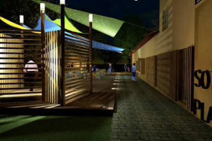 Recreación de las futuras instalaciones del nuevo bar del Soto Playa, junto al río Duero.-