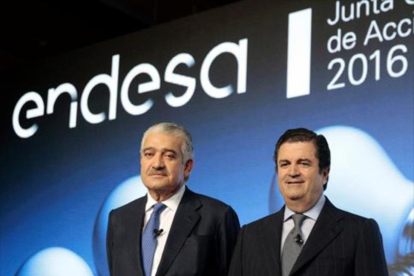José Damián Bogas y Borja de Prado, consejero delegado y presidente de Endesa, el pasado mes de abril.-REUTERS