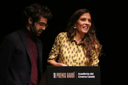 David Verdaguer y Núria Prims leen la lista de los nominados a los Premis Gaudí.-PERE FRANCESCH/ACN