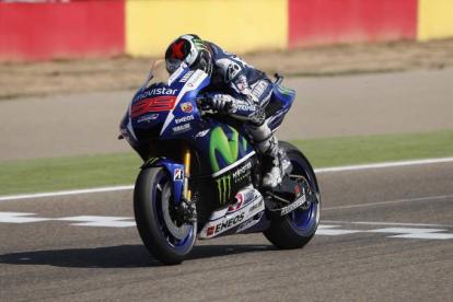 Jorge Lorenzo (Movistar Yamaha) durante la carrera final del Gran Premio Aragón.-ÁNGEL DE CASTRO
