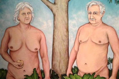 La pintura de Mújica y su esposa desnudos.-