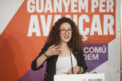 Aina Vidal, el pasado abril, durante la campaña electoral de las generales.-MARTÍ FRADERA