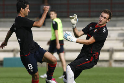 Nacho Zabal durante un entrenamiento con Osasuna. / DIARIO DE NOTICIAS-