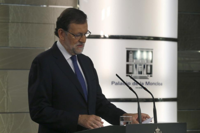 El presidente del Gobierno en funciones, Mariano Rajoy, en la Moncloa.-JUAN MANUEL PRATS
