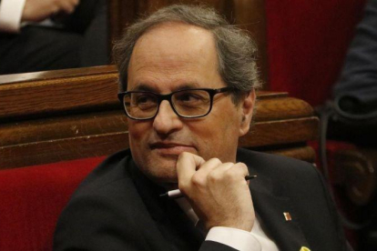 El presidente de la Generalitat, Quim Torra, en el Parlament.-EL PERIÓDICO (ACN / NÚRIA JULIÀ)