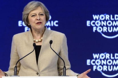 Theresa May en Davos.-Laurent Gillieron