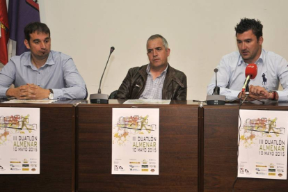 Gallego, Lallana y Andrés en la presentación de la prueba.-Valentín Guisande