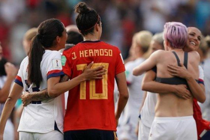 El júbilo estadounidense tras ganar a España en este Mundial.-