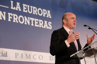 Intervención del ministro Luis de Guindos en el foro la Europa sin fronteras.-JOSÉ LUIS ROCA