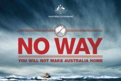 Cartel de la campaña dirigido a los aspirantes a entrar en Australia.-