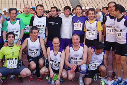 Los sorianos que participaron en el maratón de Sevilla.-