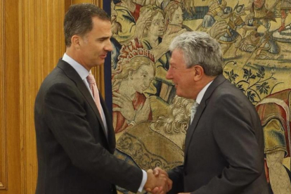 El Rey recibe a Pedro Quevedo, diputado de Nueva Canaria, este martes en la Zarzuela.-EFE / POOL