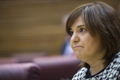 La presidenta del PP valenciano, Isabel Bonig, en su escaño de las Corts Valencianes.-MIGUEL LORENZO