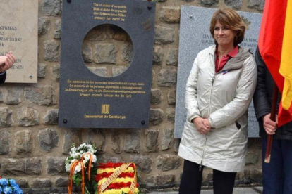 Dolores Delgaado en Mauthausen, este domingo.-EFE / ANTONI SÁNCHEZ