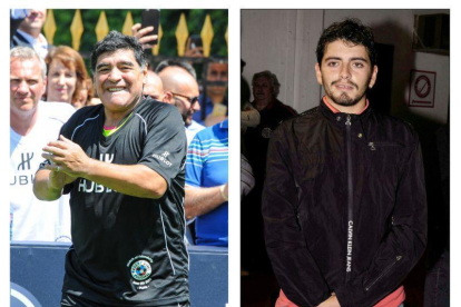 Diego Armando Maradona y su hijo, Diego Jr Sinagra.-EL PERIÓDICO