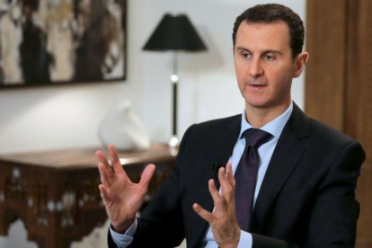 Asad, durante una entrevista con la agencia AFP, en Damasco, el 11 de febrero del 2016.-AFP / JOSEPH EID