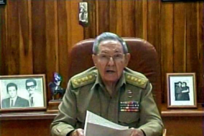 Raúl Castro durante el discurso televisado de este miércoles.-Foto: AFP