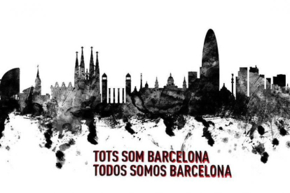 Una de las imágenes difundidas en Twitter en solidaridad con Barcelona.-EL PERIÓDICO