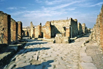 Imagen de las ruinas de la ciudad de Pompeya, destruida por la erupción del Vesubio un 24 de agosto.-INTERNET