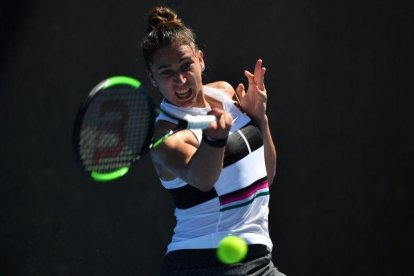 Sara Sorribes, durante su partido.-AFP