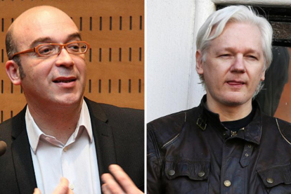 El empresario catalán Oriol Soler y el ciberactivista Julian Assange-