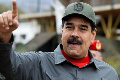El presidente venezolano, Nicolás Maduro, en unos ejercicios militares el pasado 24 de febrero.-AFP / FEDERICO PARRA