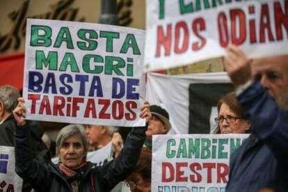 Protestas sociales en contra del presidente de Argentina, Mauricio Macri.-EFE