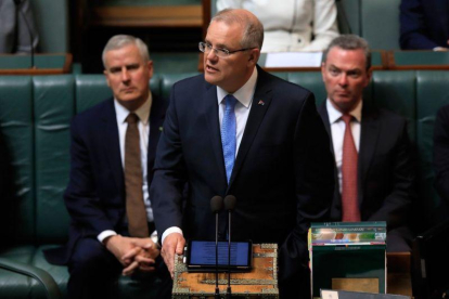 El primer ministro de Australia, Scott Morrison, pidió hoy perdón en nombre de la nación a las miles de víctimas de actos de pederastia.-AFP