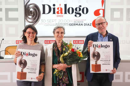 Municio, Calleja y Fernández en la presentación de los Premios Diálogo. R. VALTERO - ICAL