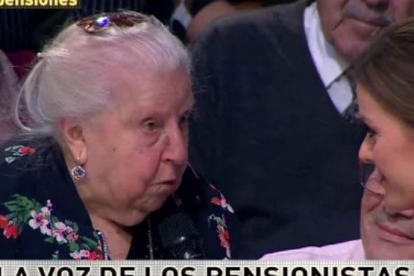 La pensionista Paquita habla de la desigualdad de las pensiones entre hombres y mujeres y se convierte en un fenómeno tras su paso en 'La Sexta Noche'.-TWITTER / LA SEXTA NOCHE