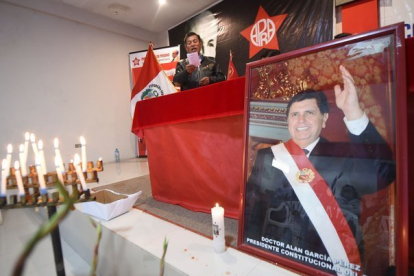 Los honores fúnebres al expresidente peruano Alan García.-AFP