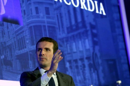 El presidente del Partido Popular, Pablo Casado,  participa en el Concordia Europe Amcham Spain Summit.-DAVID CASTRO