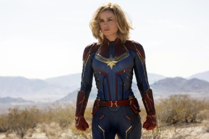 Brie Larson, como Capitana Marvel.-