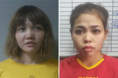 Doan Thi Huong (a la izquierda) y Siti Ashiyah (a la derecha), las dos jóvenes detenidas por la muerte de Kim Jong-nam-HANDOUT