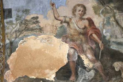 Estado en el que quedó el fresco del siglo XVIII-