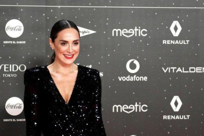 Tamara Falco a su llegada a la alfombra roja de los premios ’40 Music Awards’, que se celebró en el Wizink Center de Madrid.-EFE / DAVID FERNÁNDEZ