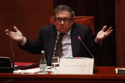 Jordi Pujol Ferrusola, el pasado 23 de febrero, durante su comparecencia en la 'comisión Pujol' del Parlament.-JULIO CARBÓ