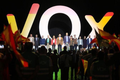 Multitudinario acto de Vox en el pabellón de Vistalegre, el pasado 7 de octubre.-REUTERS