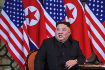 Es posible que sea incluso la primera vez que el líder supremo de Corea del Norte contesta a la pregunta de un periodista.-AFP