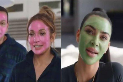 Kim Kardashian, Jennifer Lopez y su novio, el exjugador de béisbol Alex Rodríguez, protagonizan un divertido anuncio para Facebook.-