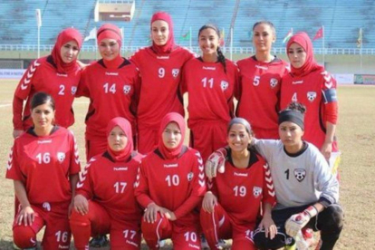 Imagen de la selección afgana de fútbol publicada por la capitna Popal en su cuenta oficial de Twitter.-TWITTER / KHALIDA POPAL