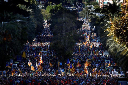 Manifestación contra la sentencia del procés en Barcelona.-EFE