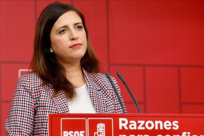 La portavoz del comité electoral federal del PSOE, Esther Peña.-EFE