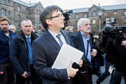 Puigdemont, el pasado 22 de enero, tras participar en un acto académico en la Universidad de Copenhague.-/ EFE / RICARDO RAMÍREZ
